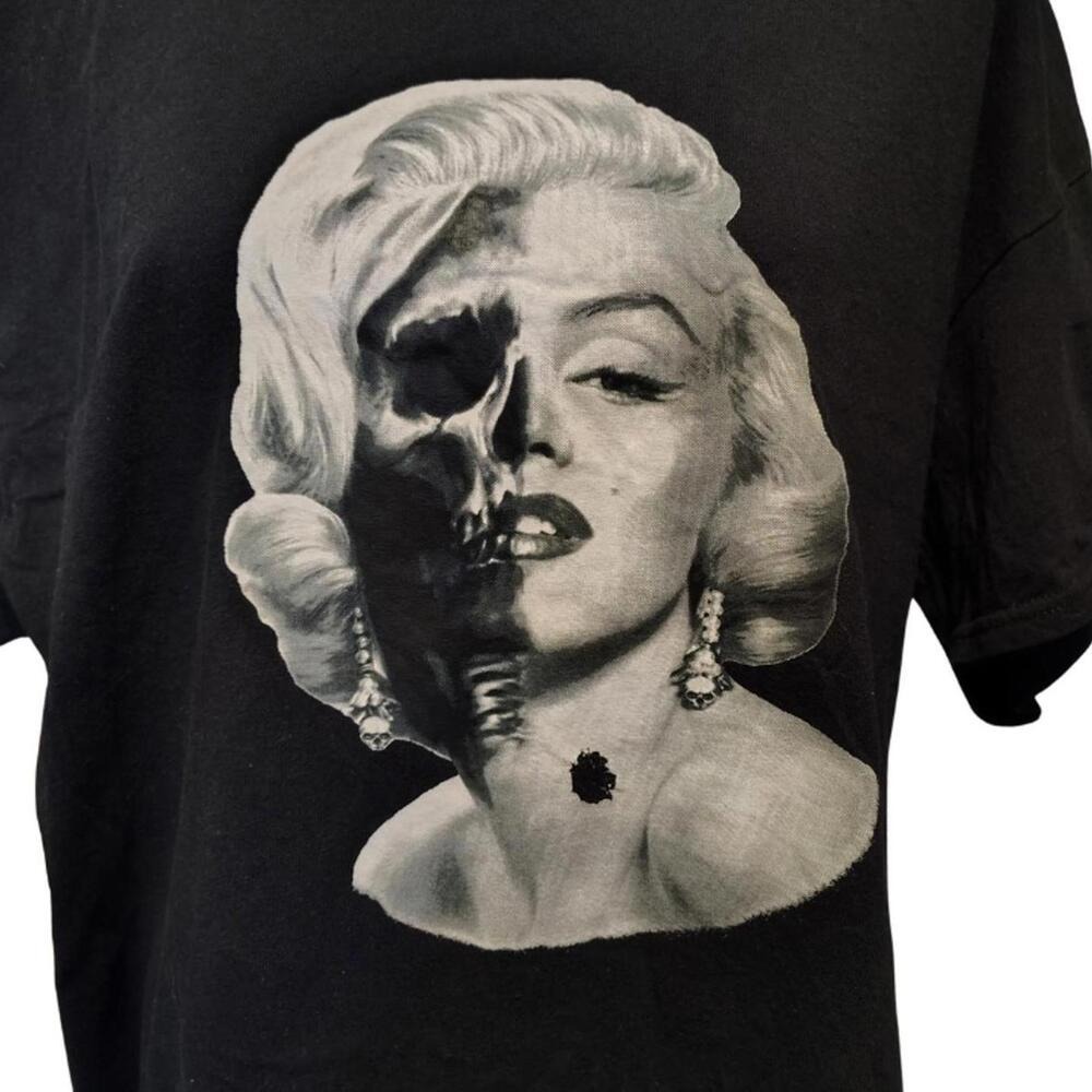Marilyn Monroe Skull Gothic Graphic Tee Shirt Size XL Mens Streetwear Edgy